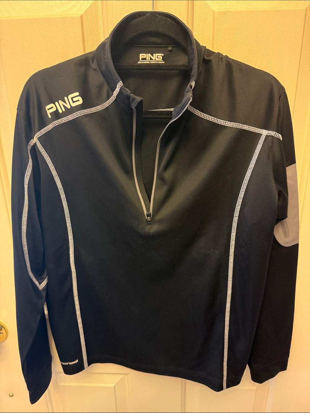 PING Black Pullover with Gray Piping